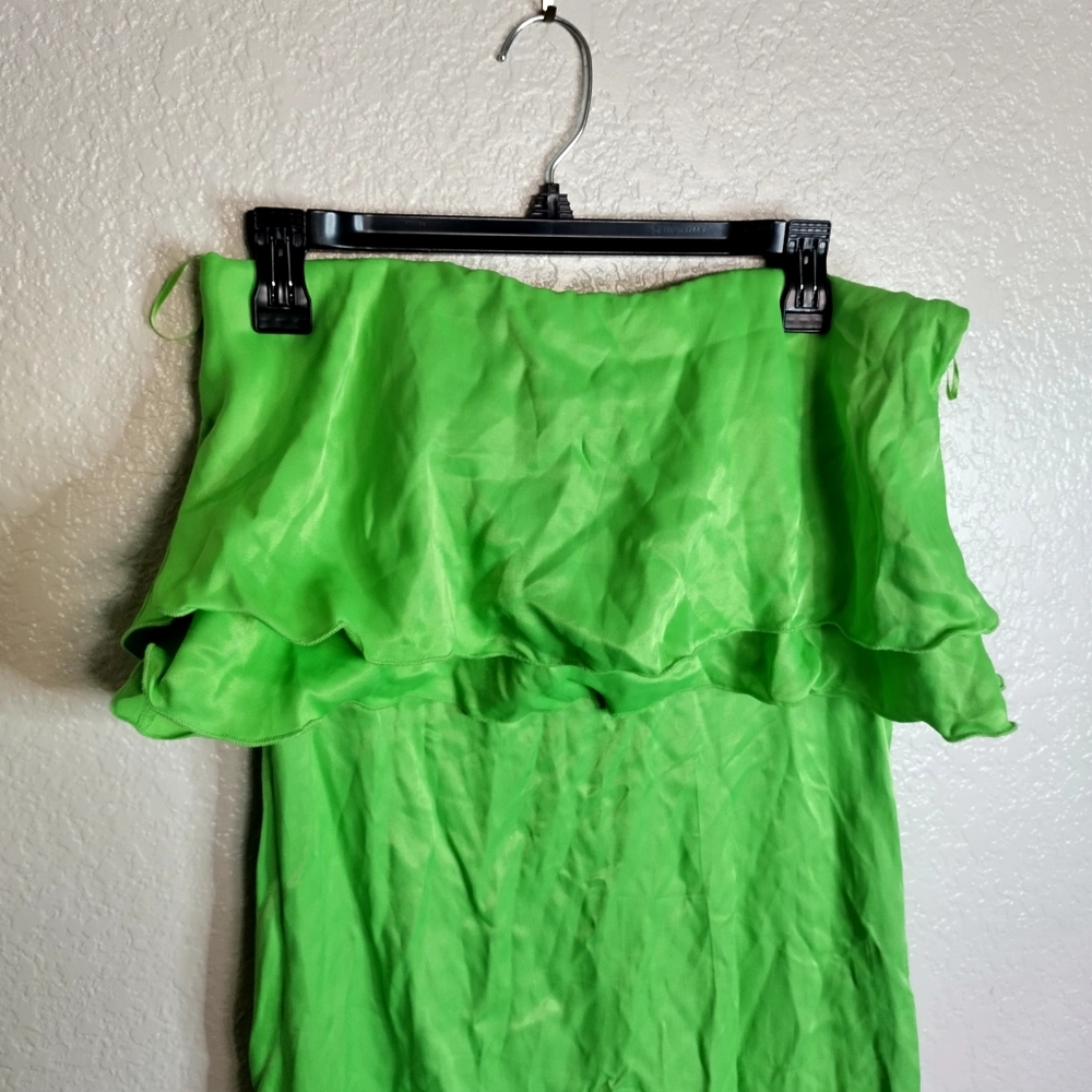NWT MANGO Women's Ruffles Detail Strapless Dress Sz M - Picture 3 of 11